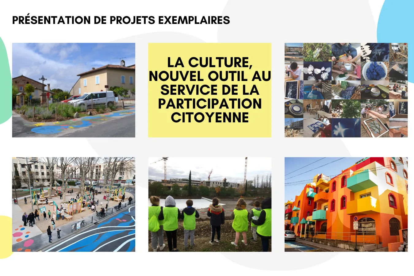 projets présentés durant le webinaire dans le cadre du NEB