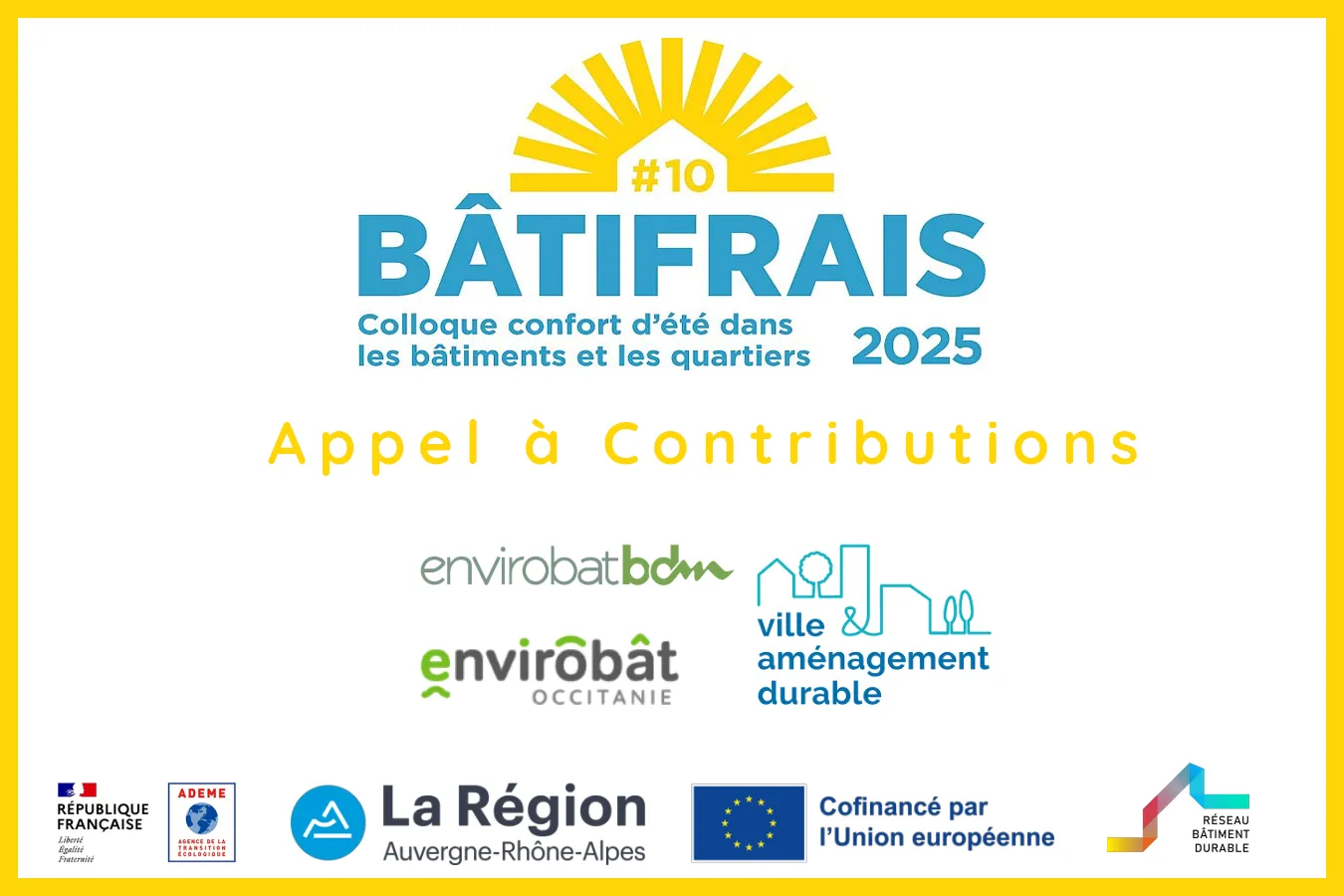 BâtiFRAIS 2025 - Lancement officiel de l'Appel à Contributions