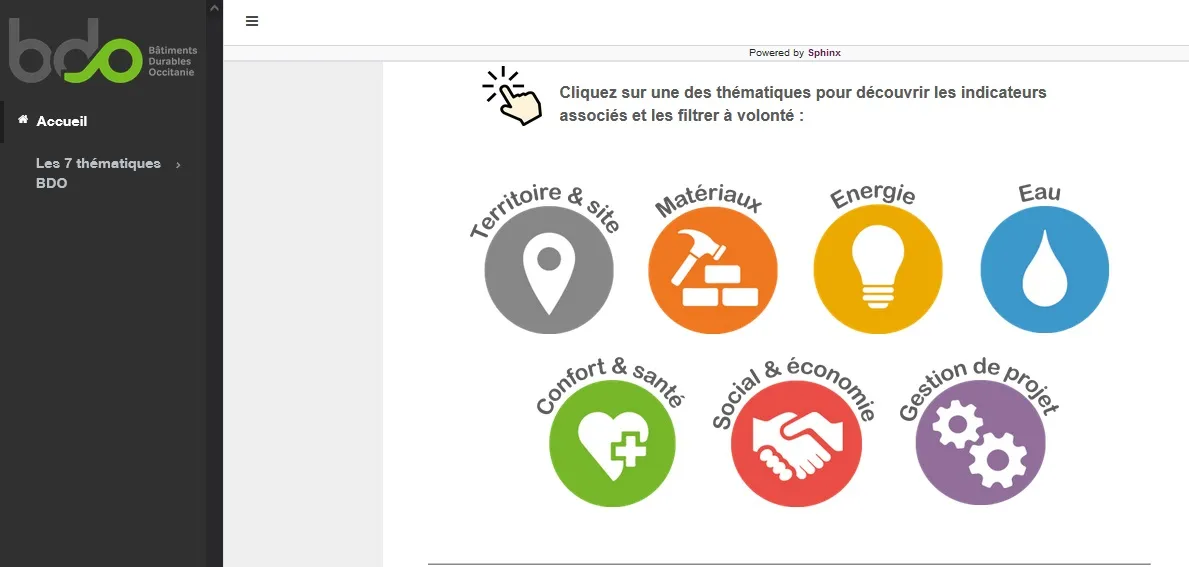 Les indicateurs en datavisualisation des thèmes BDO issus des projets