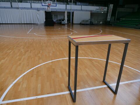Parquet sportif en bois du Petit Palais des Sports qui sera réemployé