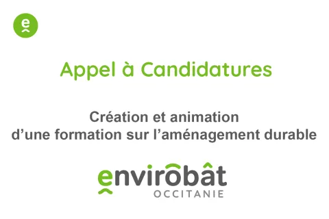 Appel à candidatures | Création et animation d’une formation sur l’aménagement durable
