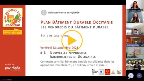 Replay : Nouvelles approches immobilières & solidaires | Les Vendredis du Bâtiment Durable