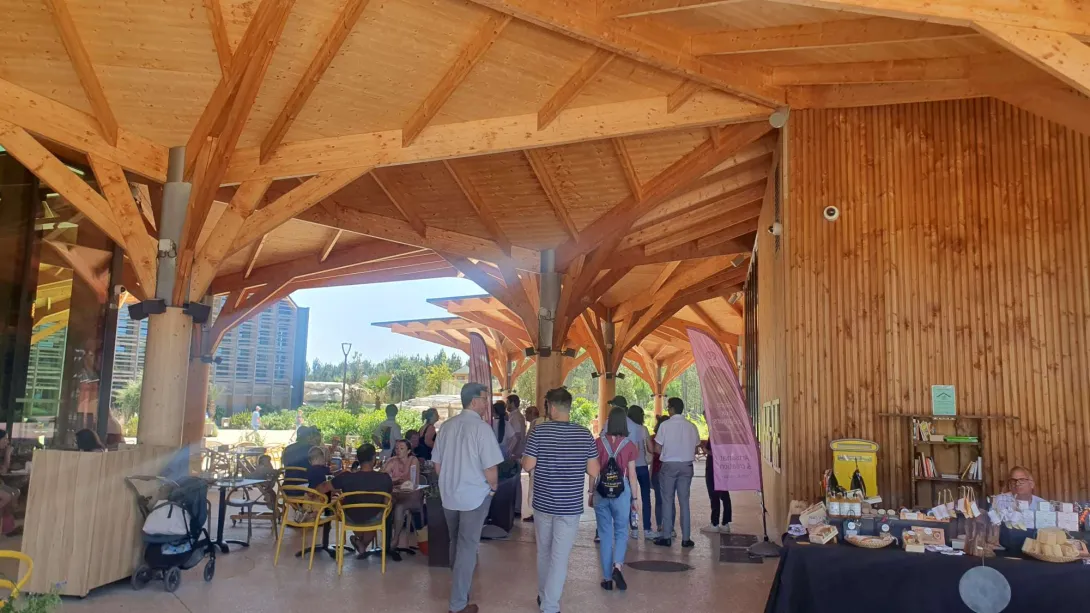 Center Parcs LDG - La place du village et ses corolles bois formant une canopée