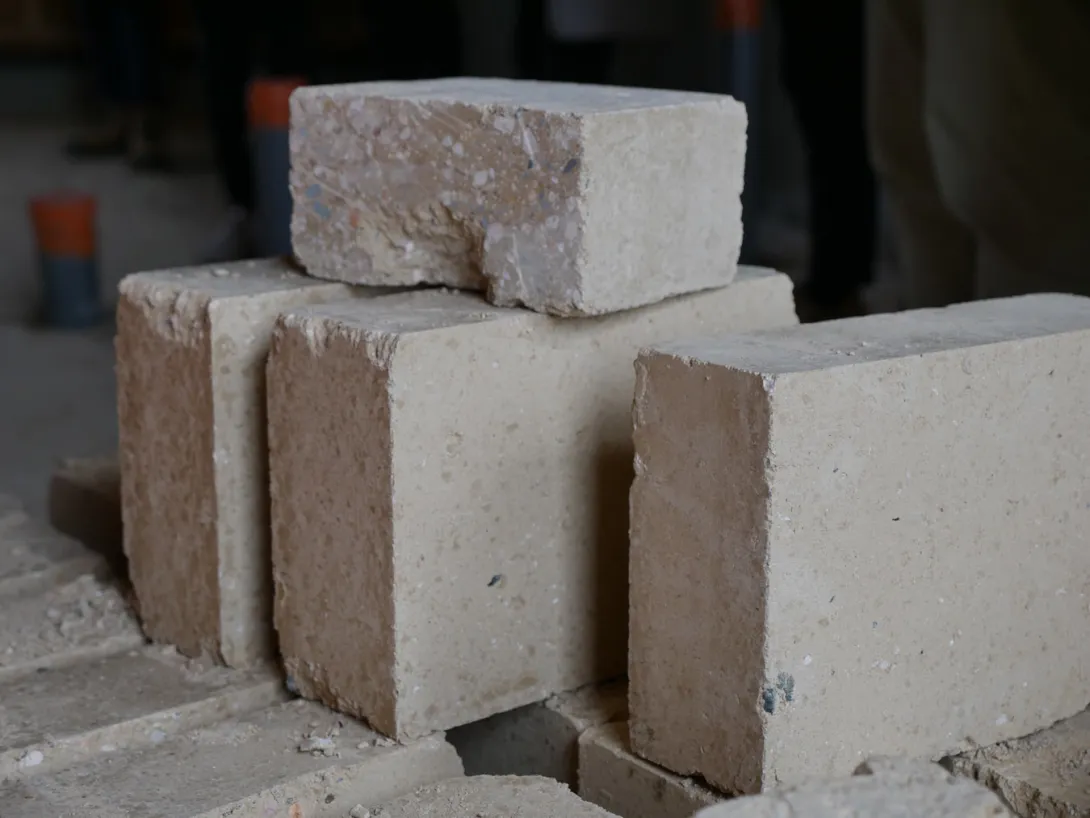 Détail des briques en terre crue