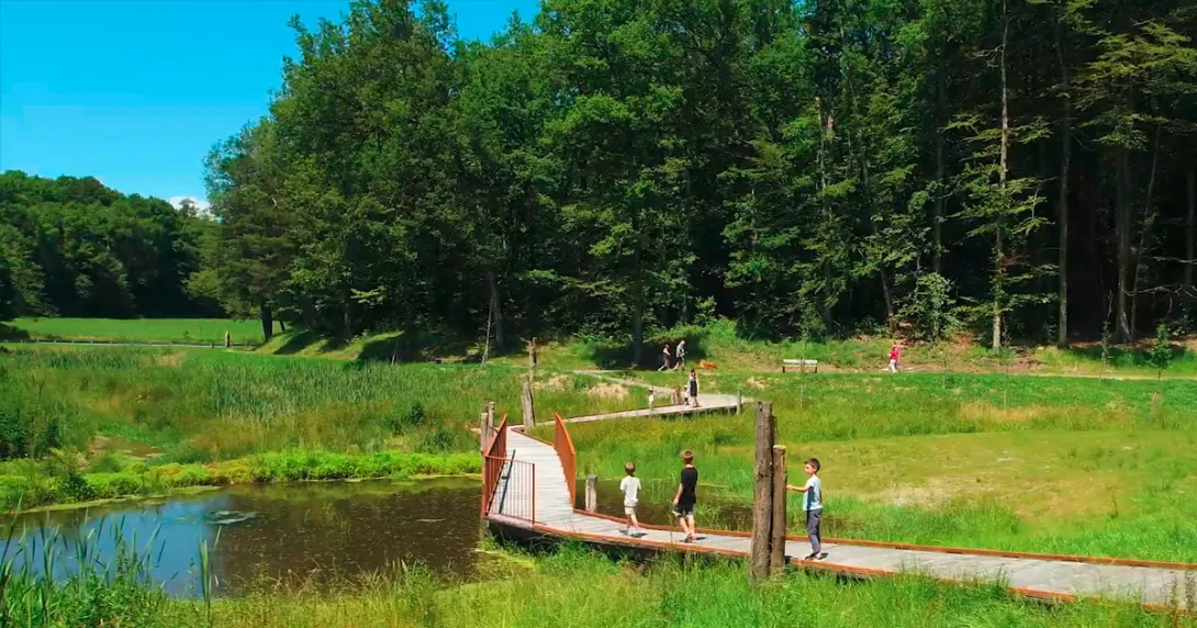 Etang et la passerelle