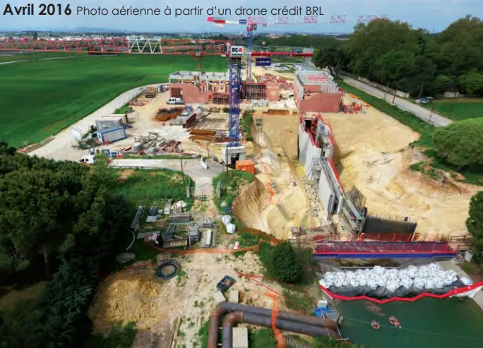 Photo aérienne du chantier